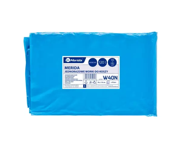 Niebieskie worki na śmieci 120 l LDPE, paczka 50 sztuk