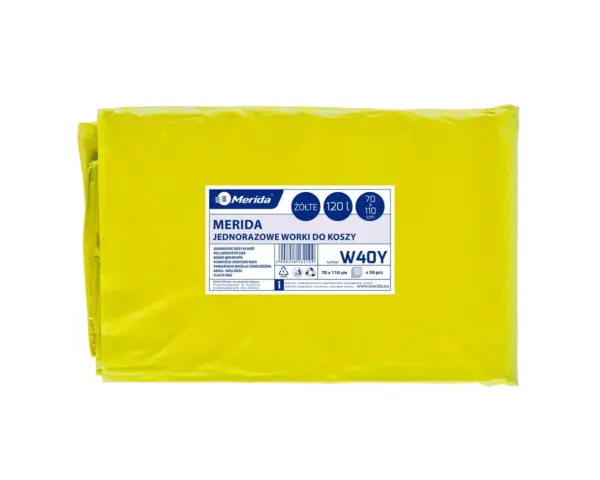 Żółte worki na śmieci 120 l LDPE, paczka 50 sztuk