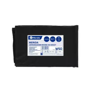 Czarne worki na śmieci 160 l LDPE, paczka 10 sztuk