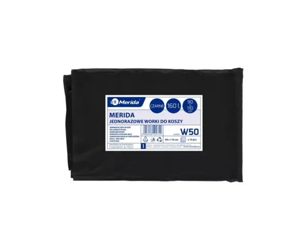 Worki na śmieci 160 l, MERIDA CLASSIC, czarne, 90x110 cm, paczka 10 szt. Czarne worki na śmieci 160 l LDPE, paczka 10 sztuk