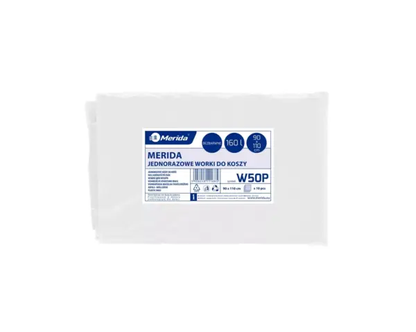 Bezbarwne worki na śmieci 160 l LDPE, 90x110 cm, 10 szt.