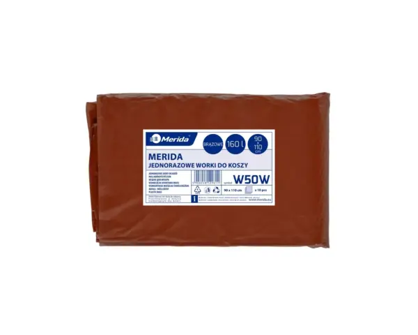 Worki na bioodpady 160 l,MERIDA BIO, brązowe, 90x110 cm, paczka 10 szt. Brązowe worki na bioodpady 160 l LDPE, paczka 10 sztuk