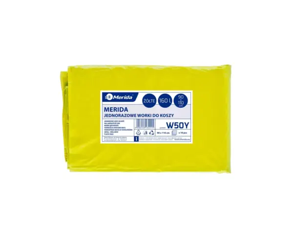 Żółte worki na śmieci 160 l LDPE, paczka 10 sztuk