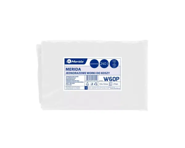 Bezbarwne worki na śmieci 240 l LDPE, paczka 10 sztuk