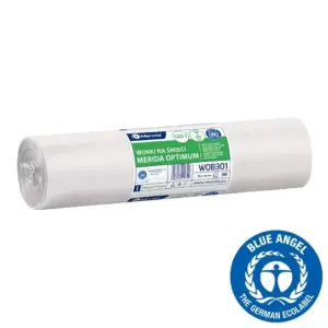 Białe worki na śmieci 120 l LDPE, rolka 50 szt.