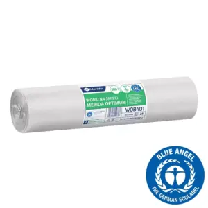 Białe worki na śmieci 160 l LDPE, rolka 25 sztuk