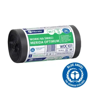 Czarne worki na śmieci 35 l HDPE/LDPE, rolka 50 sztuk