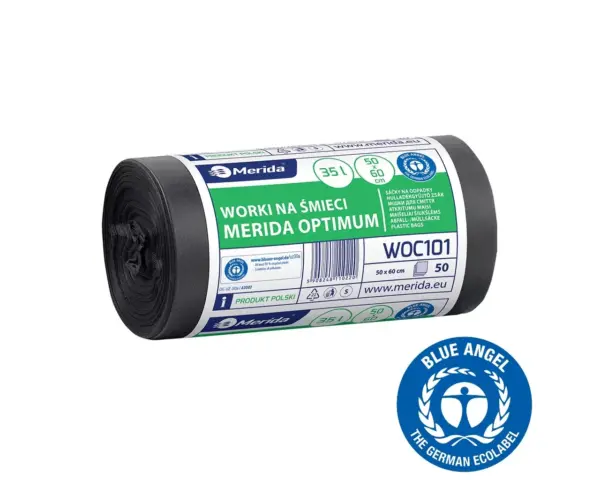 Czarne worki na śmieci 35 l HDPE/LDPE, rolka 50 sztuk