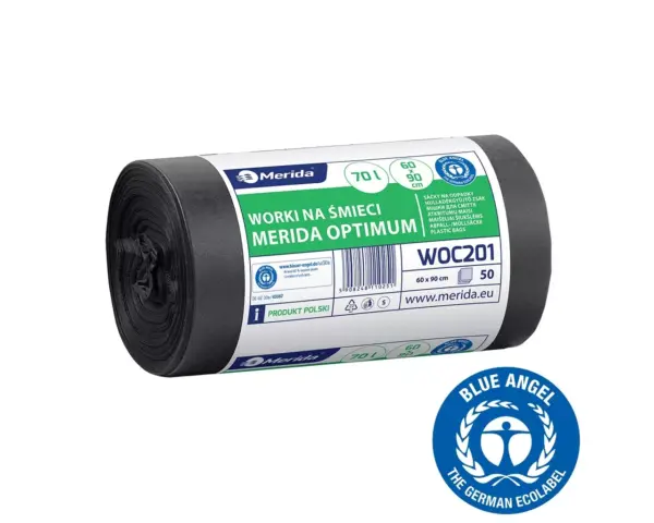 Czarne worki na śmieci 70 l HDPE/LDPE, rolka 50 szt.