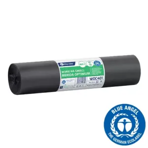 Czarne worki na śmieci 160 l LDPE, rolka 25 sztuk