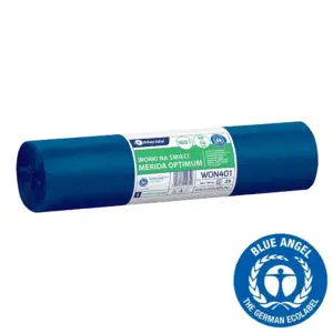 Niebieskie worki na śmieci 160 l LDPE, rolka 25 sztuk