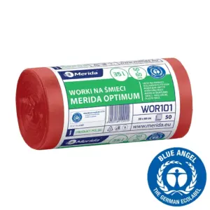 Czerwone worki na odpady medyczne 35 l HDPE/LDPE rolka 50 szt