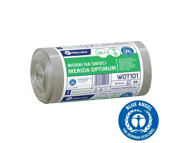 Bezbarwne worki na śmieci 35 l HDPE/LDPE w rolce 50 szt.