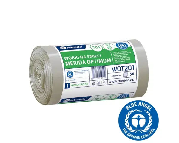 Bezbarwne worki na śmieci 70 l HDPE/LDPE 60x90 cm