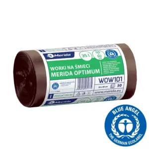 Brązowe worki na bioodpady 35 l HDPE/LDPE, rolka 50 szt.