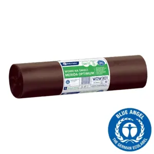 Brązowe worki na bioodpady 120 l LDPE, rolka 50 szt.