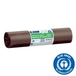Brązowe worki na bioodpady 160 l LDPE, rolka 25 sztuk