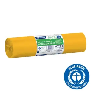 Żółte worki na śmieci 120 l LDPE, rolka 50 sztuk