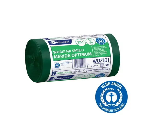 Zielone worki na śmieci 35 l HDPE/LDPE, rolka 50 sztuk