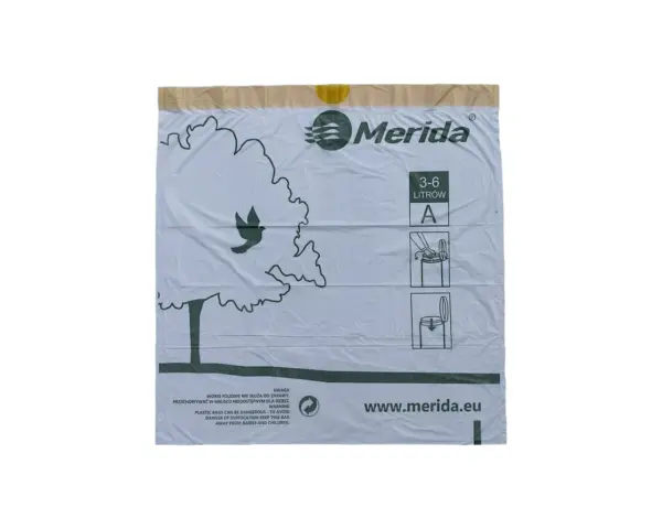 Worki na śmieci z taśmą zapachowe 3-6 l, MERIDA TOP, białe, 40x45 cm, rolka 40 szt. Pojedynczy biały worek na śmieci 3-6 l z taśmą zapachową