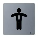 Stalowy piktogram WC męskie z grawerem laserowym zaokrąglone rogi