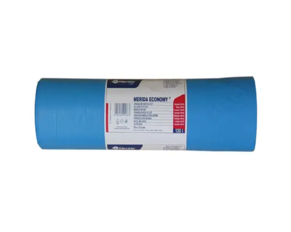 Niebieskie worki na śmieci 120 l HDPE/LDPE rolka 50 sztuk