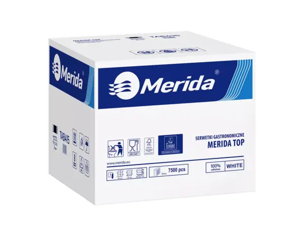 Serwetki gastronomiczne, MERIDA TOP ECOLABEL, jednowarstwowe, białe, karton 7500 szt. Serwetki gastronomiczne, MERIDA TOP ECOLABEL, jednowarstwowe, białe, karton 7500 szt.