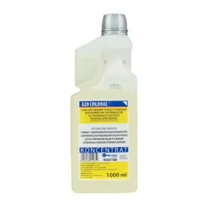Płyn do mycia i dezynfekcji, A20 CHLORAL, koncentrat, butelka 1000 ml z miarką dozującą