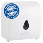Mechaniczny podajnik ręczników papierowych w rolach MERIDA TOP AUTOMATIC MAXI, tworzywo ABS, biały połysk, okienko szare