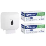 Mechaniczny podajnik ręczników, MERIDA TOP szary za 100 zł netto przy zakupie 2 kartonów ręczników MERIDA OPTIMUM AUTOMATIC MAXI ECOLABEL RAB315 (12 x 240 m = 2 880 m, 11 292 listki)