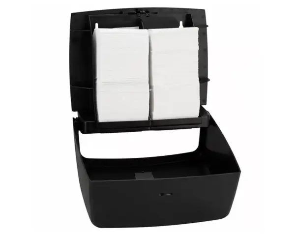 Pojemnik na papier toaletowy w listkach, MERIDA ONE, pojemność do 900 szt., tworzywo ABS, czarny Pojemnik na papier toaletowy w listkach, MERIDA ONE, pojemność do 900 szt., tworzywo ABS, czarny